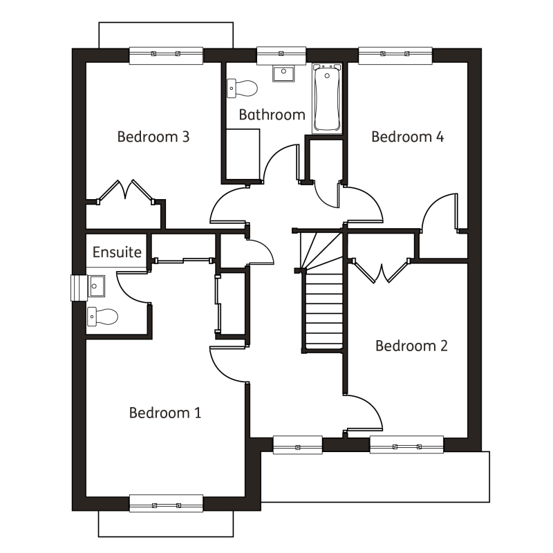 Dawn Homes | New Houses To Buy In Scotland - Tummel Floor plans 4burn masterslide FF OPP