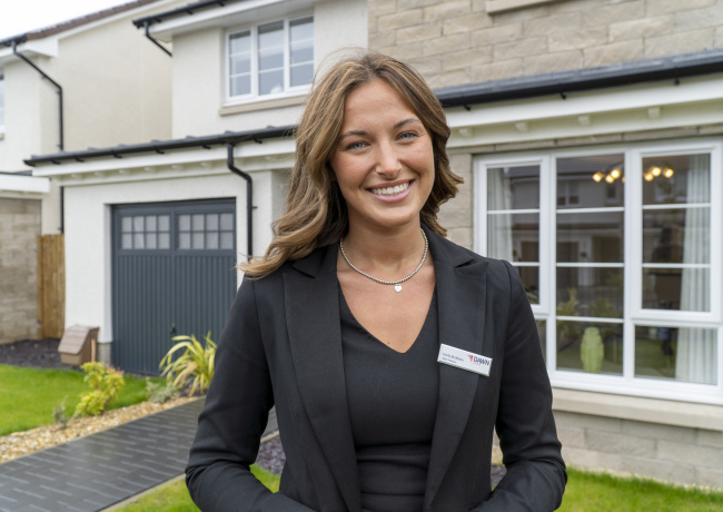 Dawn Homes | New Houses To Buy In Scotland - Emily outside